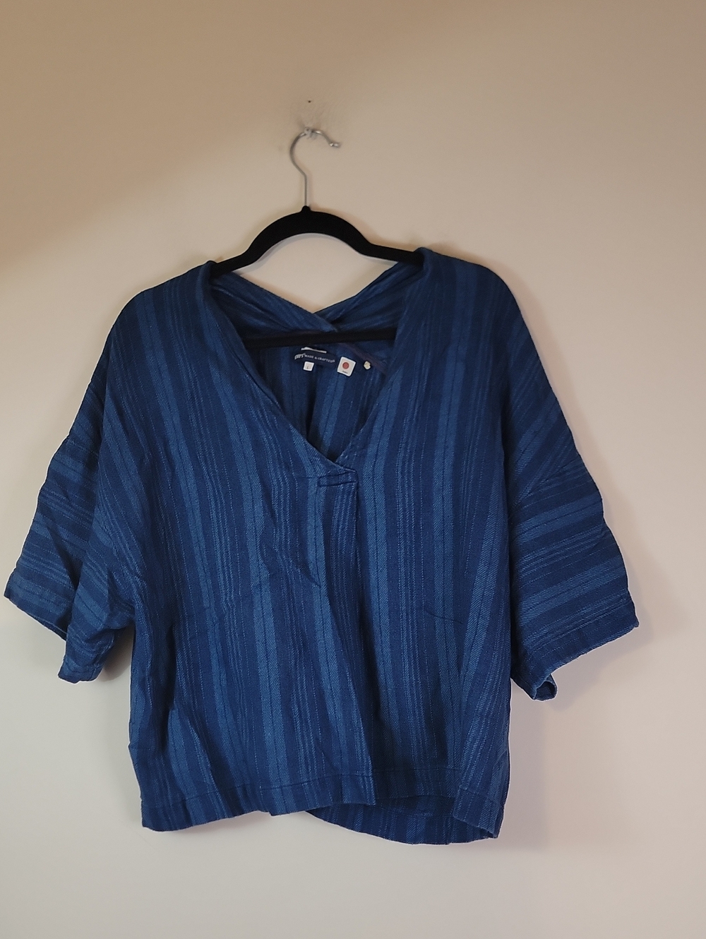 Levi's Blue Striped V-Neck Boxy Tunic